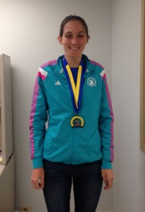 Sarah with Boston medal